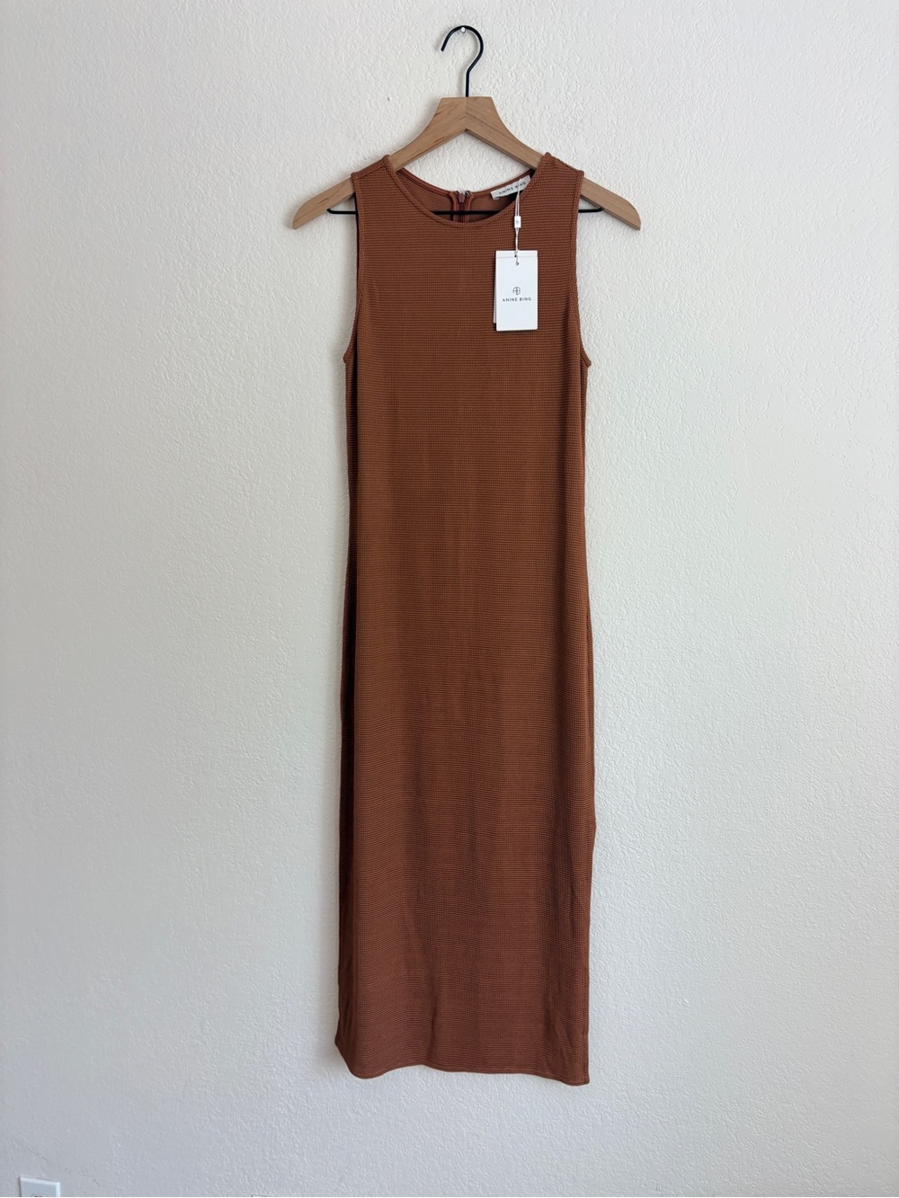 NWT Anine Bing Savannah Waffle Dress in Terra Cotta - Picture 8 of 15